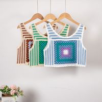Summer New Cotton Linen Crochet Embroidery Retro Hollow Camisole Women's Top main image 1
