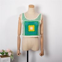 Summer New Cotton Linen Crochet Embroidery Retro Hollow Camisole Women's Top main image 2