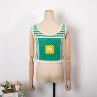 Summer New Cotton Linen Crochet Embroidery Retro Hollow Camisole Women's Top main image 4