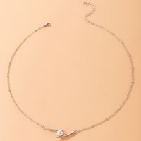 Fashion Ol Pearl Geometric Irregular Clavicle Chain Single-layer Alloy Necklace main image 4