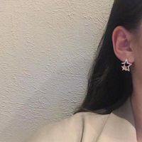 Fashion Simple Diamond-embedded Five-star Shaped Cute Earrings main image 1