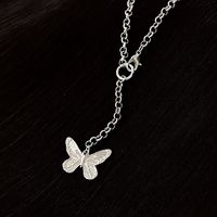 Fashion Metallic Double Layer Butterfly Pendant Stainless Steel Necklace main image 4