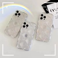 Fashion Rhombus Transparent Epoxy Glitter Iphone 13pro Max Phone Case main image 1