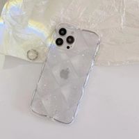 Fashion Rhombus Transparent Epoxy Glitter Iphone 13pro Max Phone Case sku image 1