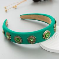 New Fashion Hair Accessories Female Baroque Color Glass Drill Beige Headband sku image 3