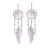 Fashion Dream Catcher Feathers Exaggerated Tassel Earrings Nhdo136921 sku image 2