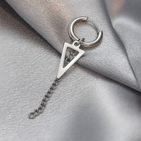 Fashion Long Tassel Chain Stainless Steel Anti-allergy Triangle Earrings sku image 1