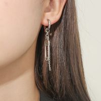 Fashion Stainless Steel Clip Buckle Retro Long Earrings main image 1
