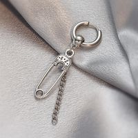 Fashion Stainless Steel Clip Buckle Retro Long Earrings main image 2