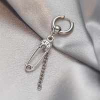 Fashion Stainless Steel Clip Buckle Retro Long Earrings sku image 1