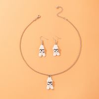Fashion Cartoon Cute Bunny Polymer Clay Alloy Earrings And Necklace Set main image 3