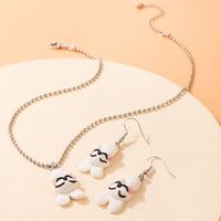 Fashion Cartoon Cute Bunny Polymer Clay Alloy Earrings And Necklace Set main image 4