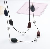 Simple Fashion String Crystal Geometric Shaped Double-layer Necklace main image 4