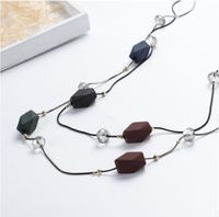 Simple Fashion String Crystal Geometric Shaped Double-layer Necklace main image 3