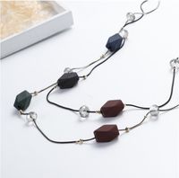 Simple Fashion String Crystal Geometric Shaped Double-layer Necklace sku image 1