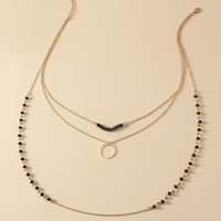 Fashion Bohemian Retro String Beads Multi-layer Resin Necklace sku image 1