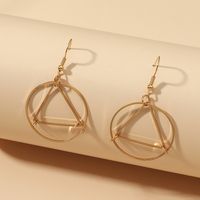 Fashion Simple Geometric Hollow Triangle Round Ring Earrings sku image 1