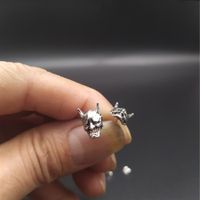1 Set Classical Skull Plating Alloy No Inlaid Earrings main image 2