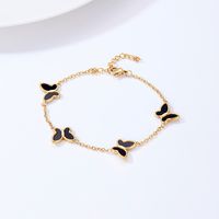 Fashion Butterfly 201 Stainless Steel 18K Gold Plated Shell Bracelets In Bulk main image 1