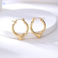 Fashion Geometric Round Stainless Steel Electroplated 18k Gold Earring main image 5