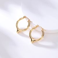 Fashion Geometric Round Stainless Steel Electroplated 18k Gold Earring main image 2