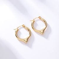 Fashion Geometric Round Stainless Steel Electroplated 18k Gold Earring main image 3