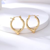 Fashion Geometric Round Stainless Steel Electroplated 18k Gold Earring sku image 1