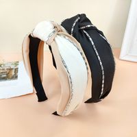 New Fashion Rhinestone Simple Retro Double Layer Knot Hairpin Headband main image 3