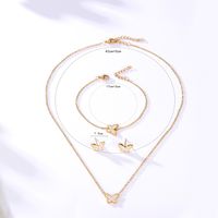 201 Stainless Steel 18K Gold Plated Fashion Plating Butterfly Bracelets Earrings Necklace main image 1