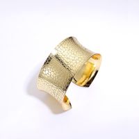 Fashion Retro Ethnic Ornament Copper Plating 18k Gold Concave Vortex Large Bracelet main image 3