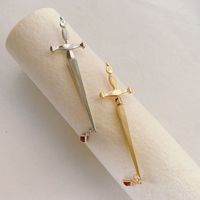 Fashion Gothic Gem Metal Sword Shaped Alloy Earrings main image 2
