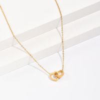 Mode Einfache Ornament Edelstahl Galvani Gold Herzförmigen Anhänger Halskette main image 2