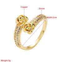 Fashion New Opening Adjustable Creative Star Moon Copper Plating 18k Gold Micro Zircon Ring main image 2