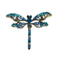 Fashion Retro New Alloy Diamond Dragonfly Breastpin Corsage Brooch main image 3
