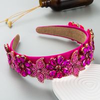 New Fashionable Fabric Rhinestone Headband Women's Retro Baroque Bright Hair Accessories sku image 6
