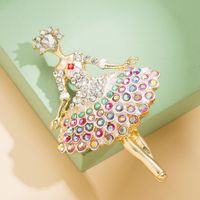 New Alloy Diamond Ballet Girl Cute Fashion Boutonniere Rhinestone Brooch Pin main image 5