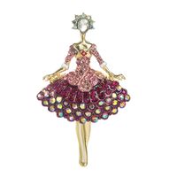 New Alloy Diamond Ballet Girl Cute Fashion Boutonniere Rhinestone Brooch Pin main image 2