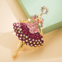 New Alloy Diamond Ballet Girl Cute Fashion Boutonniere Rhinestone Brooch Pin sku image 1