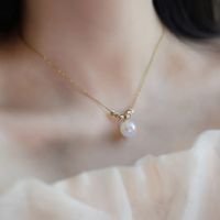 Simple Stainless Steel 18k Gold Plated Bead Pearl Necklace main image 3