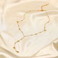 Neue 18k Gold Überzogene Edelstahl Runde Perlen Quaste Halskette main image 5