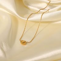 Neue 18k Gold Überzogene Herz Anhänger Edelstahl Halskette main image 3