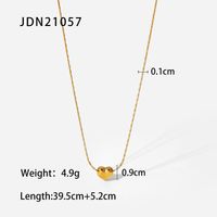New 18k Gold Plated Heart Pendant Stainless Steel Necklace sku image 1