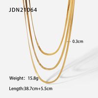 Neue 18k Gold Überzogene 3mm Schlange Kette Edelstahl Drei-schicht Halskette sku image 1