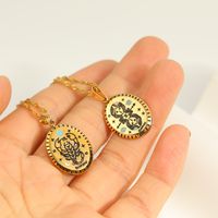 New Personalized Original French Style Vintage Vintage 12 Constellation Twelve Constellation Pendant Necklace Stainless Steel 18k Gold main image 6