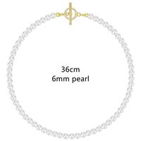 New Retro 6mm Pearl Beaded Ot Buckle Necklace Baroque Style Choker Necklace sku image 1