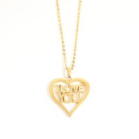Hollow I Love You Big Stainless Steel Pendant Necklace  18k Gold Plated Jewelry main image 3