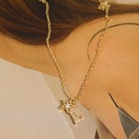 Étoile Avec La Queue Diamant Incrusté Collier Accessoires De Cuivre Pendentif Femmes Fille Bijoux main image 1