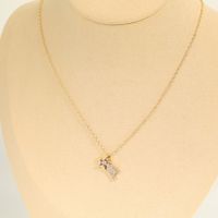 Star With Tail Diamond Inlaid Necklace Accessories Copper Pendant Women Girl Jewelry main image 2