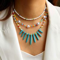 Pastoral Style Colorful Small Rice-shaped Beads Necklace Shaped String Pearl Necklace main image 5