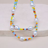 Pastoral Style Colorful Small Rice-shaped Beads Necklace Shaped String Pearl Necklace main image 4